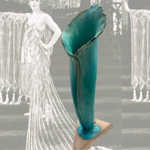 Daniel Slack 'Wrapt Vase' Artful Home Purchase - EUC -Teal, Gorgeous Art Vase